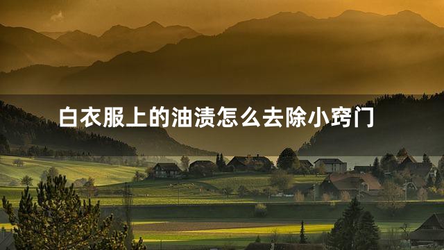 白衣服上的油渍怎么去除小窍门