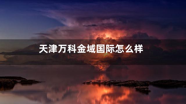 天津万科金域国际怎么样