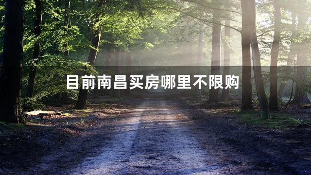 目前南昌买房哪里不限购