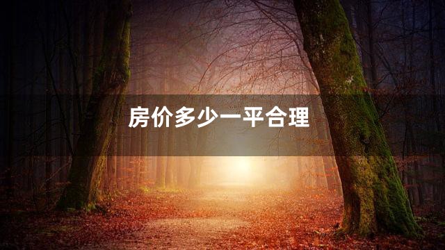 房价多少一平合理