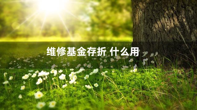 维修基金存折 什么用