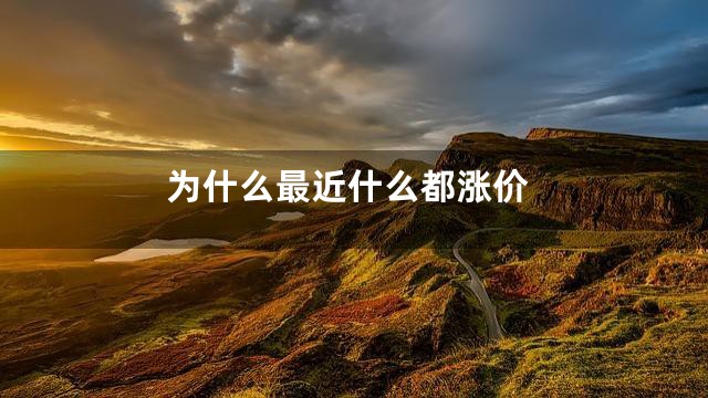 为什么最近什么都涨价