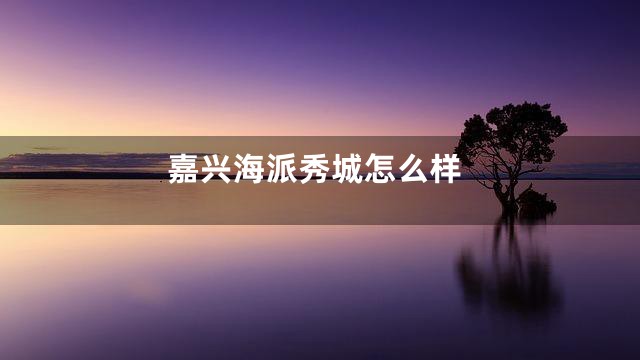 嘉兴海派秀城怎么样