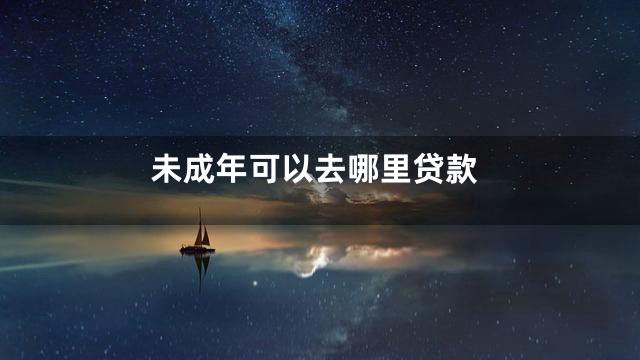 未成年可以去哪里贷款