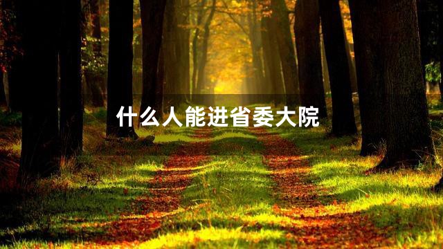 什么人能进省委大院