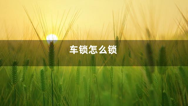 车锁怎么锁