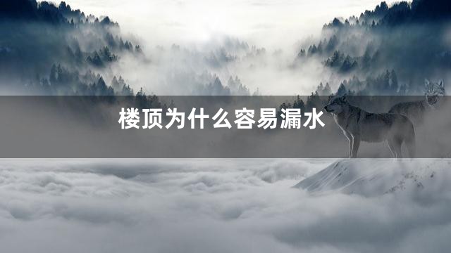 楼顶为什么容易漏水
