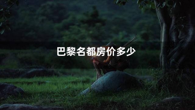 巴黎名都房价多少