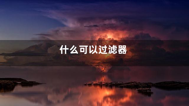 什么可以过滤器