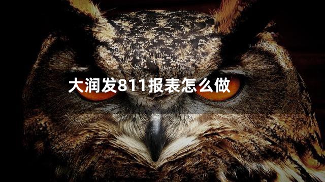 大润发811报表怎么做