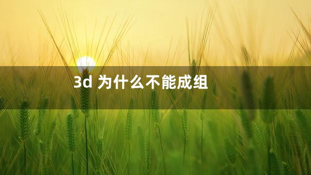 3d 为什么不能成组