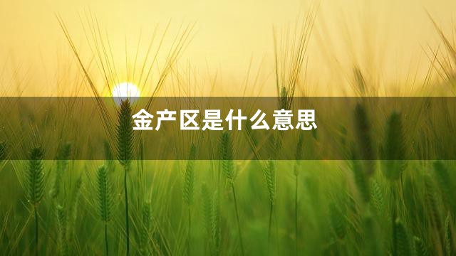 金产区是什么意思