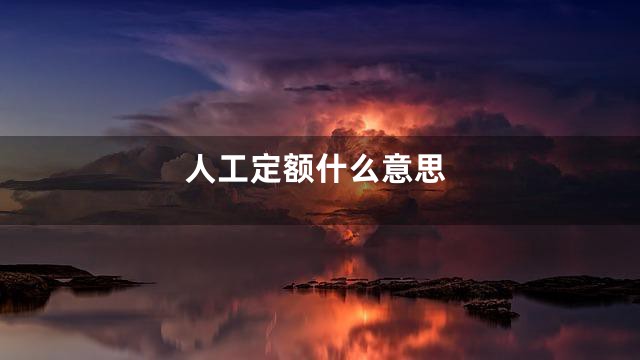 人工定额什么意思