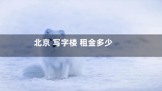 北京 写字楼 租金多少