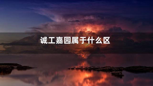 诚工嘉园属于什么区