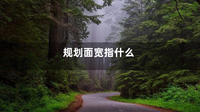 规划面宽指什么