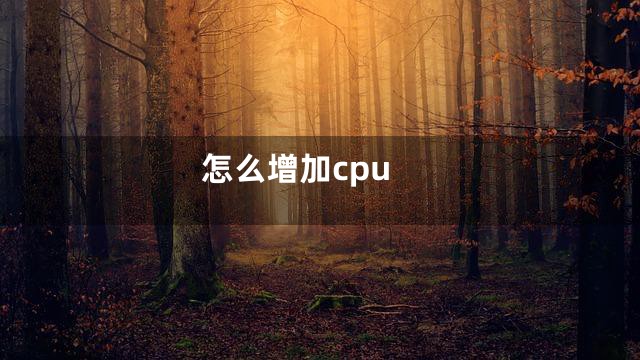 怎么增加cpu