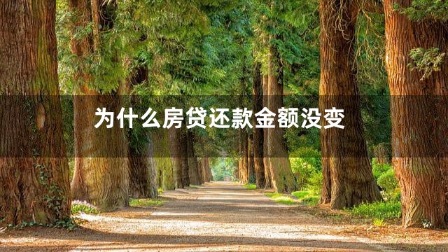 为什么房贷还款金额没变