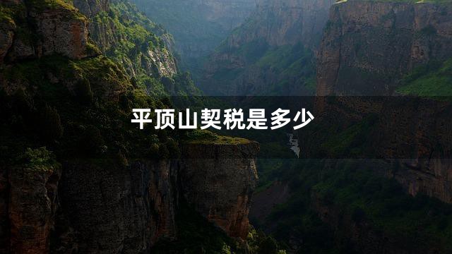 平顶山契税是多少