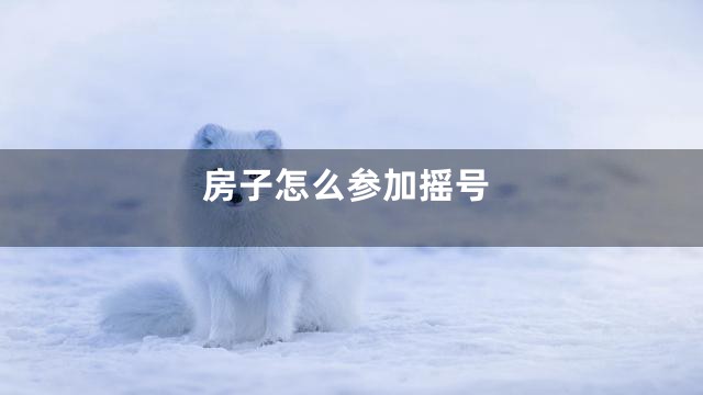 房子怎么参加摇号