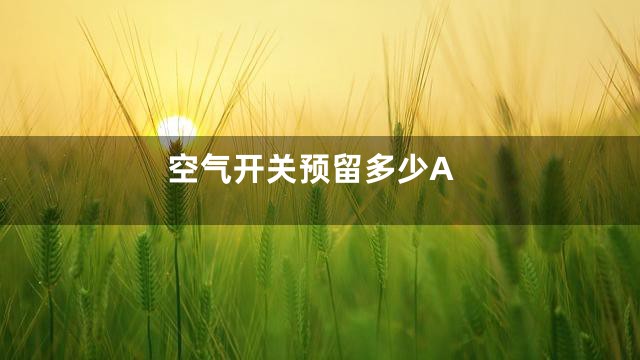 空气开关预留多少A