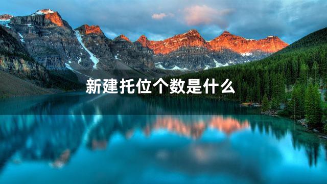 新建托位个数是什么