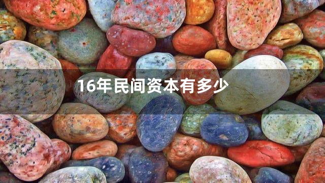 16年民间资本有多少